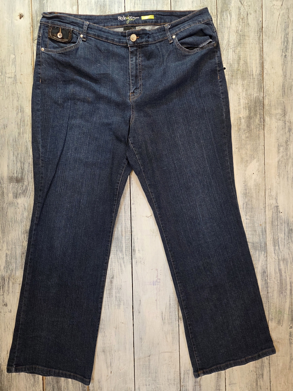 Style & Co. Women's Dark Blue Boot-Cut Jeans Size 20W